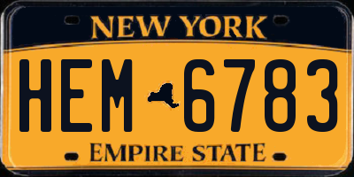 NY license plate HEM6783