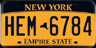 NY license plate HEM6784
