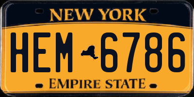 NY license plate HEM6786