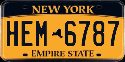 NY license plate HEM6787