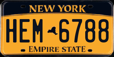 NY license plate HEM6788