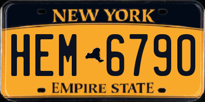 NY license plate HEM6790