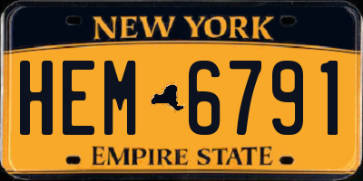 NY license plate HEM6791