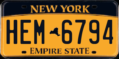 NY license plate HEM6794