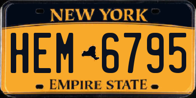 NY license plate HEM6795