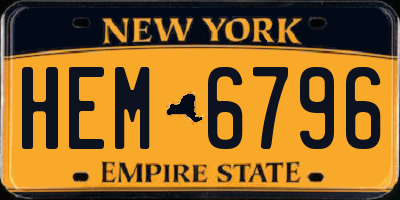 NY license plate HEM6796