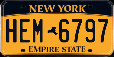 NY license plate HEM6797