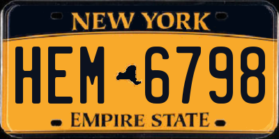 NY license plate HEM6798