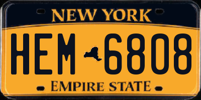 NY license plate HEM6808