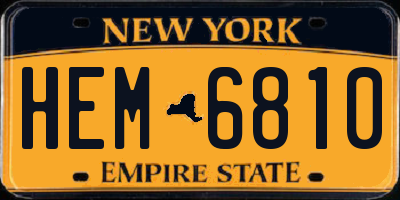 NY license plate HEM6810