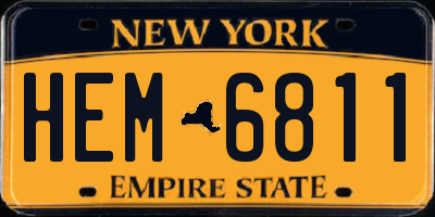 NY license plate HEM6811