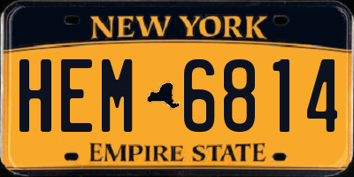 NY license plate HEM6814