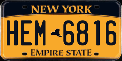 NY license plate HEM6816