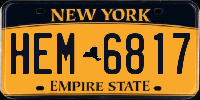 NY license plate HEM6817