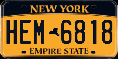 NY license plate HEM6818
