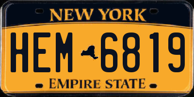 NY license plate HEM6819