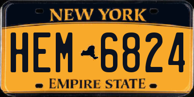 NY license plate HEM6824