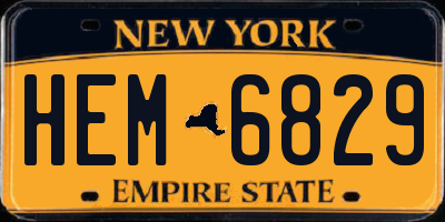 NY license plate HEM6829