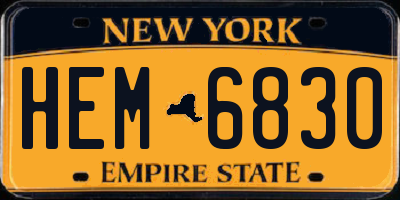 NY license plate HEM6830