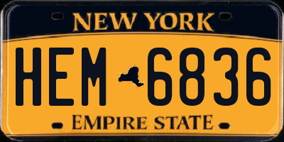 NY license plate HEM6836