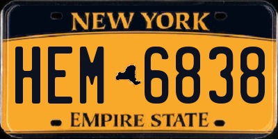 NY license plate HEM6838