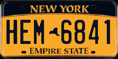 NY license plate HEM6841