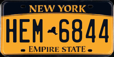 NY license plate HEM6844