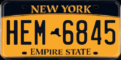 NY license plate HEM6845