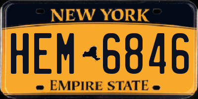 NY license plate HEM6846