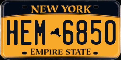 NY license plate HEM6850