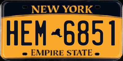 NY license plate HEM6851