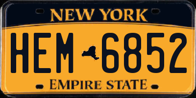 NY license plate HEM6852