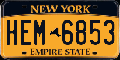 NY license plate HEM6853