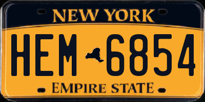NY license plate HEM6854