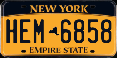 NY license plate HEM6858