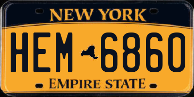 NY license plate HEM6860