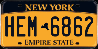 NY license plate HEM6862