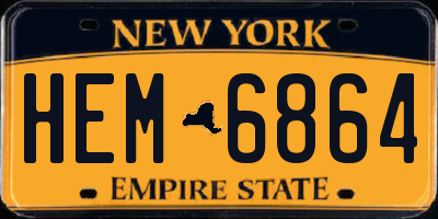 NY license plate HEM6864