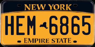 NY license plate HEM6865