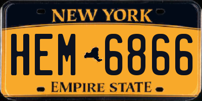 NY license plate HEM6866