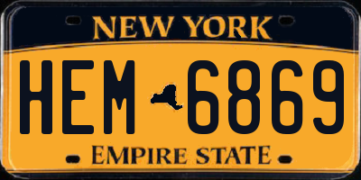 NY license plate HEM6869