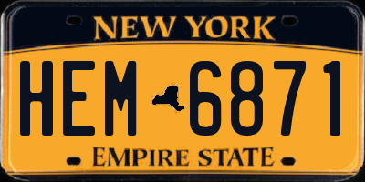 NY license plate HEM6871