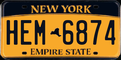 NY license plate HEM6874