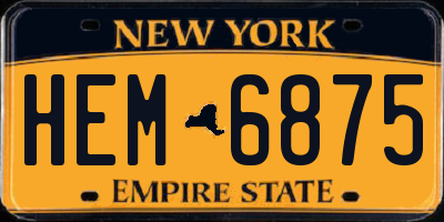 NY license plate HEM6875