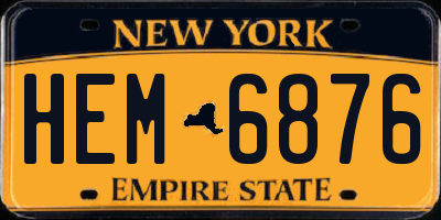 NY license plate HEM6876