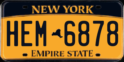 NY license plate HEM6878
