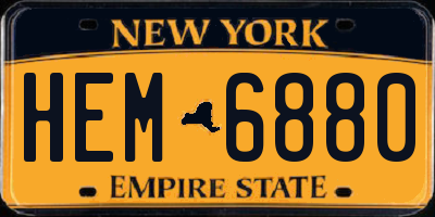 NY license plate HEM6880