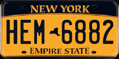 NY license plate HEM6882