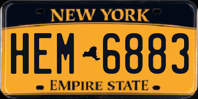 NY license plate HEM6883