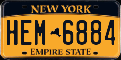 NY license plate HEM6884